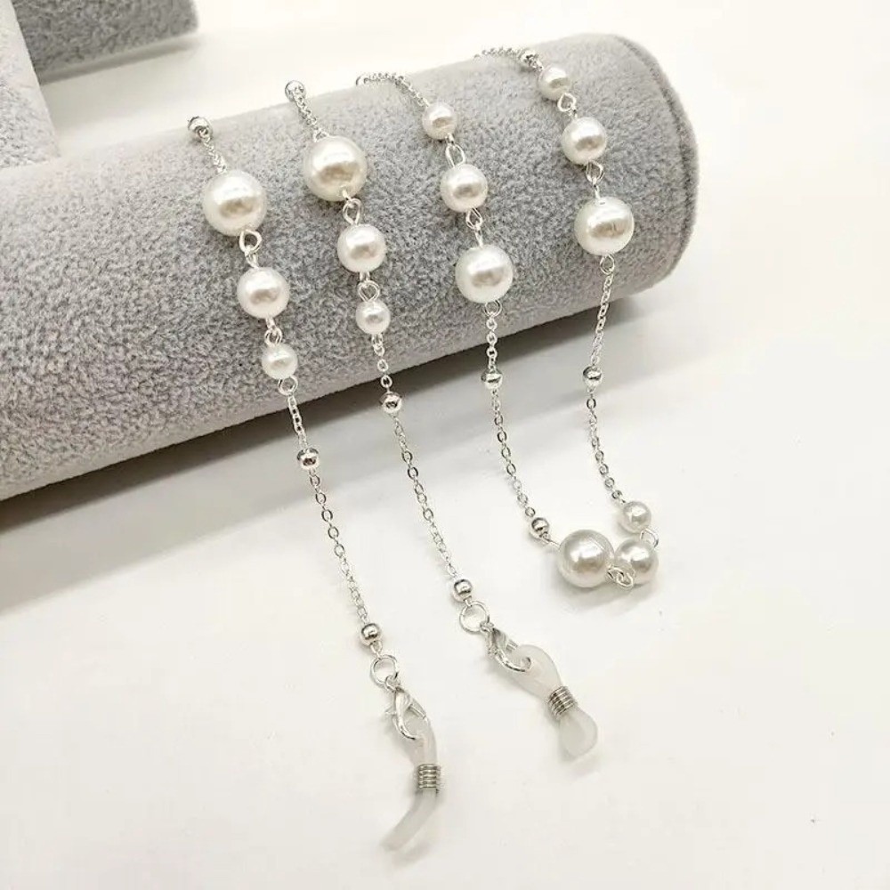 Trendy Pearl Beaded Sunglass C - Mask Lanyard Adjustable recension och pris
